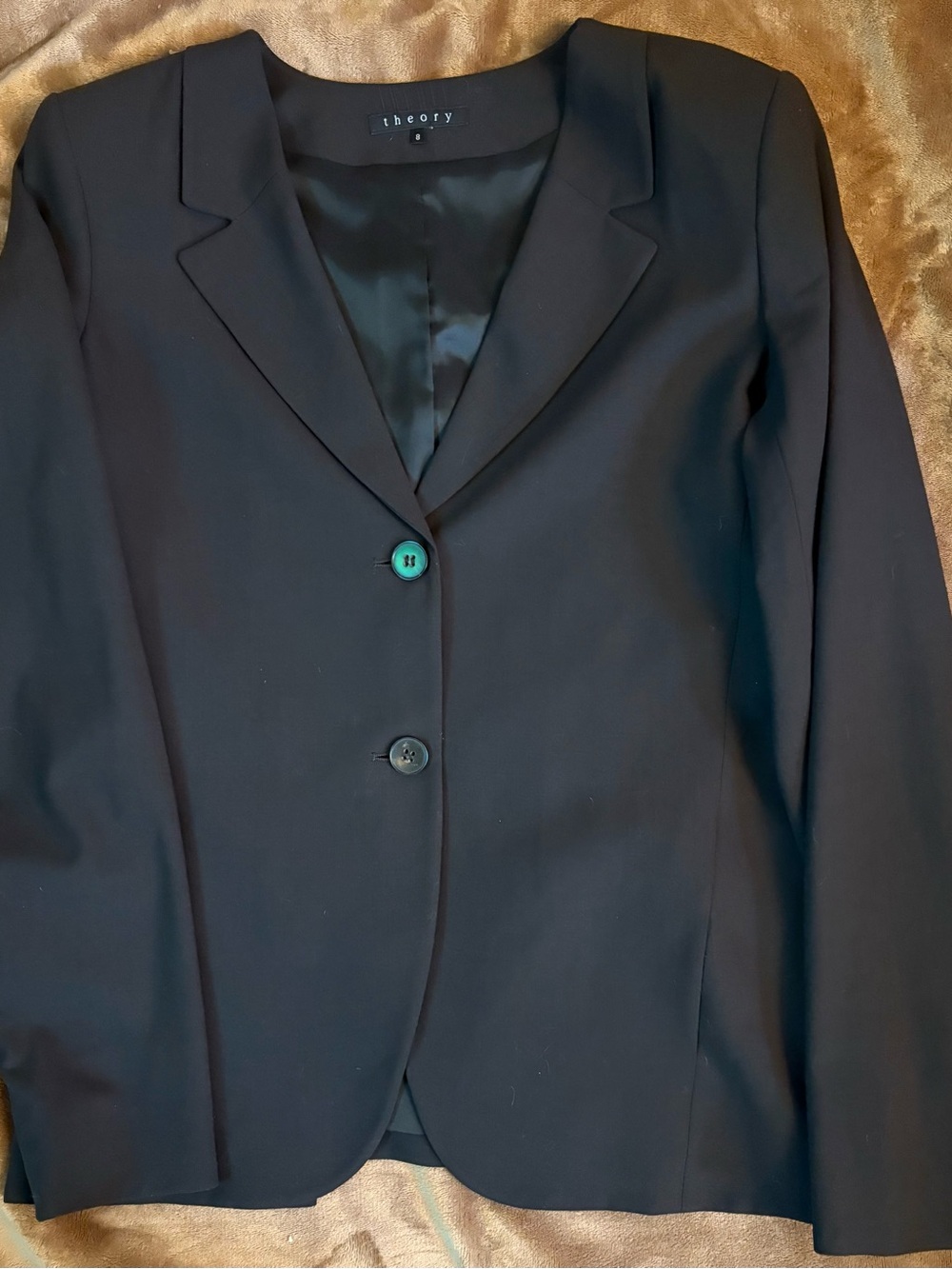 Theory Chocolate Brown Wool Tailored Blazer